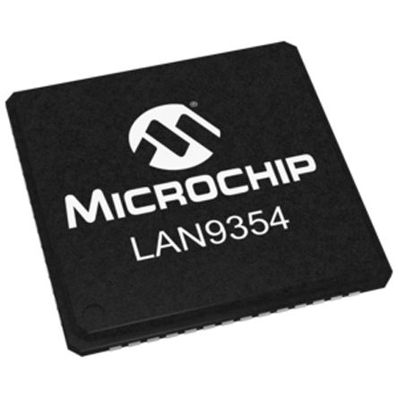 Microchip - LAN9354/ML - Microchip LAN9354/ML 10 Mbps, 100 Mbps ̫W(wng)_P(gun)·, RMII, 1.8  3.3 V, 56_ QFNb		