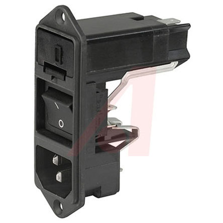 Schurter - KD14.1101.109 - Schurter Ƕʽ C14 ^ IEC B KD14.1101.109, ۔ߴ5 x 20 mm, 6.3 x 32 mm, BӶ˽, ~10A, 250 (IEC) V 125 V 		