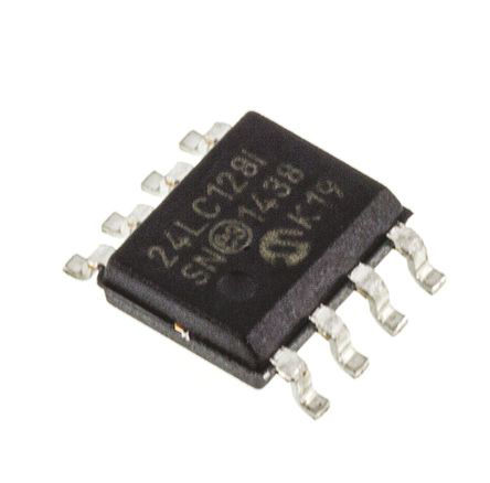 Microchip - 24LC128-I/SN - Microchip 24LC128-I/SN  EEPROM 惦, 128kbit,  - I2Cӿ, 900ns, 2.5  5.5 V, 8_ SOICb		