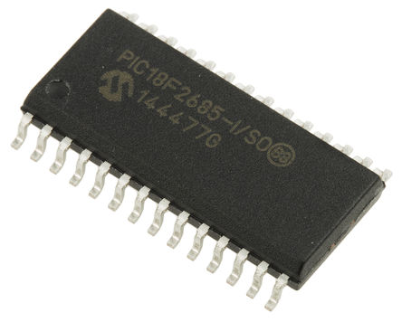 Microchip - PIC18F2685-I/SO - Microchip PIC18F ϵ 8 bit PIC MCU PIC18F2685-I/SO, 40MHz, 96 kB1024 B ROM W, 3328 B RAM, SOIC-28		