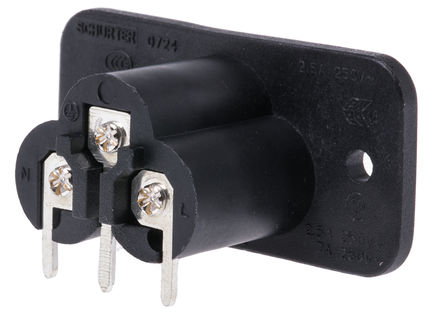 Schurter - 4300.0101 - Schurter ͨ C6 ֱ IEC ^ 4300.0101, Ӷ˽, ~2.5A, 250 V 		