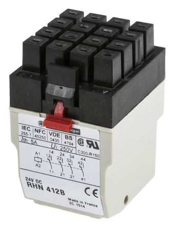 Schneider Electric - RHN412B - Schneider Electric RHN412B 4 pS ]i^, 5 A, 24V dc		