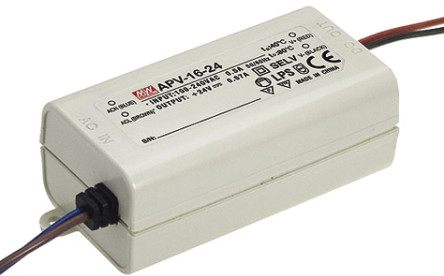 Mean Well - APV-16-24 - Mean Well LED  APV-16-24, 127  370 V ֱ90  264 V ݔ, 24Vݔ, 670mAݔ, 16.08W		