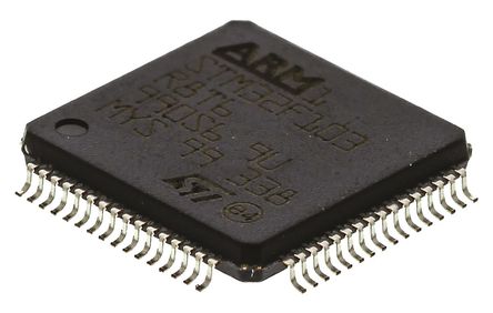 STMicroelectronics - STM32F103R8T6 - STMicroelectronics STM32F ϵ 32 bit ARM Cortex M3 MCU STM32F103R8T6, 72MHz, 64 kB ROM W, 20 kB RAM, 1xUSB, LQFP-64		