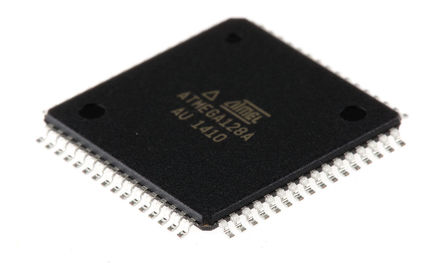 Atmel - ATMEGA128A-AU - Microchip ATmega ϵ 8 bit AVR MCU ATMEGA128A-AU, 16MHz, 128 kB, 4 kB ROM W, 4 kB RAM, TQFP-64		