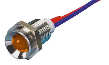 Tranilamp - LMR10/24AC/3 AMBER - Tranilamp LMR10/24AC/3 AMBER 5 mm  ɫ LED ָʾ, Ӷ, 9.5mmb׳ߴ, 24 V 		