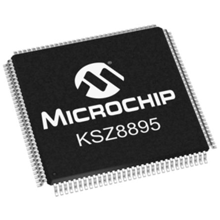 Microchip - KSZ8895RQXIA - Microchip KSZ8895RQXIA 10 Mbps, 100 Mbps ̫WQC, MII, 1.8 V2.5 V3.3 V, 128_ PQFPb		