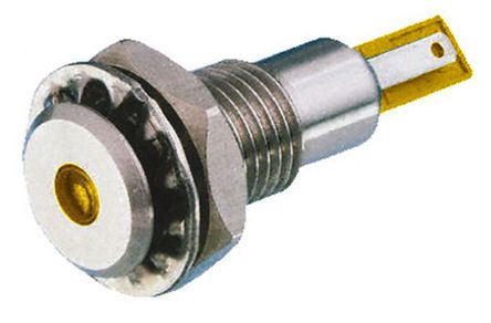 Bulgin - DX0505/YL/24 - Bulgin DX0505/YL/24 5 mm  Sɫ LED ָʾ, ƬӶ, 12.2mmb׳ߴ, 24 V ֱ		