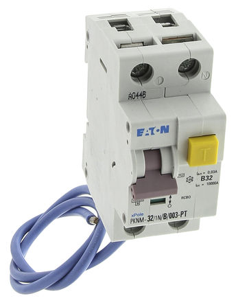 Eaton - PKNM-32/1N/B/003-PT - Eaton  ϵ 1+NO B סլ RCBO, PKNM-32/1N/B/003-PT, 32A, 10 kA·		