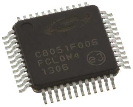 Silicon Labs - C8051F006-GQ - Silicon Labs C8051F ϵ 8 bit 8051 MCU C8051F006-GQ, 25MHz, 32 kB ROM W, 2304 B RAM, TQFP-48		