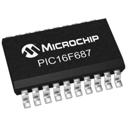 Microchip - PIC16F687-I/SO - Microchip PIC16F ϵ 8 bit PIC MCU PIC16F687-I/SO, 20MHz, 2048  ROM W, 128 B RAM, SOIC-20		