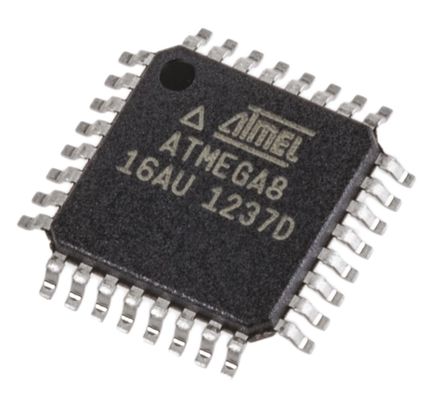 Atmel - ATMEGA8-16AU - Atmel ATmega ϵ 8 bit AVR MCU ATMEGA8-16AU, 16MHz, 512 B8 kB ROM W, 1 kB RAM, TQFP-32		