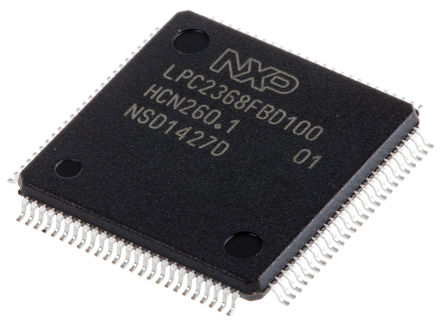 NXP - LPC2368FBD100,551 - NXP LPC23 ϵ 16/32 bit ARM7TDMI-S MCU LPC2368FBD100,551, 72MHz, 512 kB ROM W, 58 kB RAM, 1xUSB, LQFP-100		