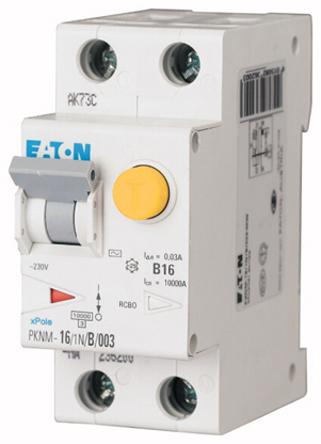 Eaton - PKNM-20/1N/B/003-PT - Eaton  ϵ 1+NO B סլ RCBO, PKNM-20/1N/B/003-PT, 20A, 10 kA·		