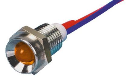 Tranilamp - LMR10/24DC/3 AMBER/BLK - Tranilamp LMR10/24DC/3 AMBER/BLK 5 mm  ɫ LED ָʾ, Ӷ, 9.5mmb׳ߴ, 24 V ֱ		