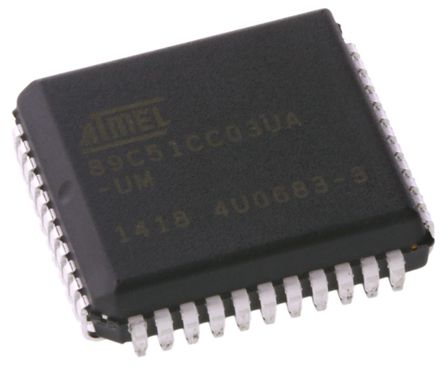 Atmel - AT89C51CC03UA-SLSUM - Atmel AT89C ϵ 8 bit 8051 MCU AT89C51CC03UA-SLSUM, 60MHz, 64 kB ROM W, 2 kB256 B2048 B RAM, PLCC-44		