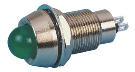 Marl - 514-114-22 - Marl 514-114-22 10 mm ͹ Gɫ LED ָʾ, ƬӶ, 12.7mmb׳ߴ, 24 V ֱ		