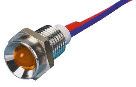 Tranilamp - LMR10/24DC/3 AMBER - Tranilamp LMR10/24DC/3 AMBER 5 mm  ɫ LED ָʾ, Ӷ, 9.5mmb׳ߴ, 24 V ֱ		