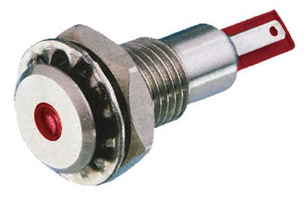 Bulgin - DX0505/RD/12 - Bulgin DX0505/RD/12 5 mm  tɫ LED ָʾ, ƬӶ, 12.2mmb׳ߴ, 12 V ֱ		