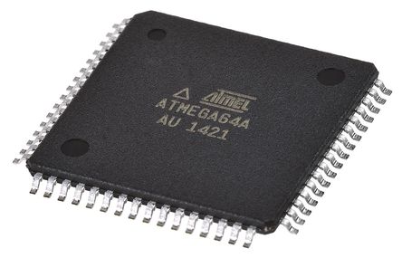 Atmel - ATMEGA64A-AU - Atmel ATmega ϵ 8 bit AVR MCU ATMEGA64A-AU, 16MHz, 2 kB64 kB ROM W, 4 kB RAM, TQFP-64		