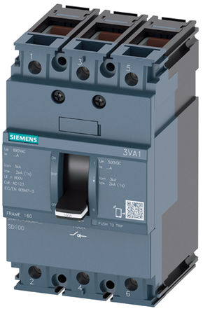 Siemens - 3VA1110-1AA36-0AA0 - Siemens 3VA ϵ IP40 3O DIN ܉b ۔x_P 3VA1110-1AA36-0AA0, 100 A, 68 kW		
