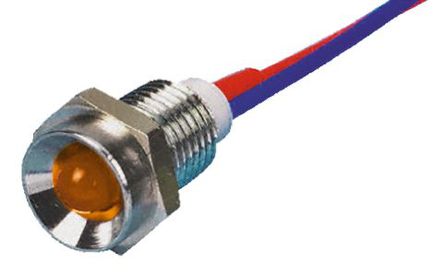 Tranilamp - LMR10/12DC/3 AMBER/BLK - Tranilamp LMR10/12DC/3 AMBER/BLK 5 mm  ɫ LED ָʾ, Ӷ, 9.5mmb׳ߴ, 12 V ֱ		