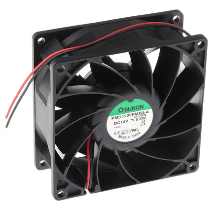 Sunon - PMD1209PMB3-A(2).GN - Sunon PMD ϵ 5.6W 12 V ֱ SL PMD1209PMB3-A(2).GN, 155.9m3/h, 3800rpm, 92 x 92 x 38mm		