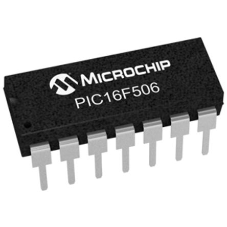 Microchip - PIC16F506-I/P - Microchip PIC16F ϵ 8 bit PIC MCU PIC16F506-I/P, 20MHz, 1024 x 12  ROM W, 67 B RAM, PDIP-14		