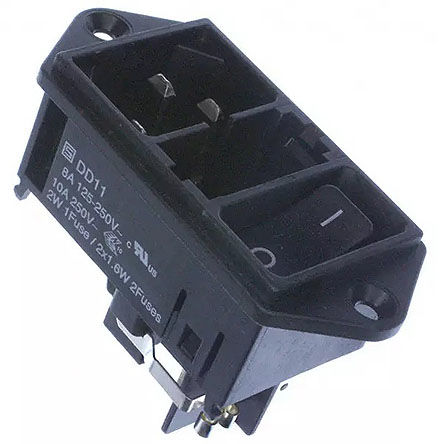 Schurter - DD11.0111.1110 - Schurter ᔰb C14 ^ IEC B DD11.0111.1110, ۔ߴ5 x 20mm, BӶ˽, ~10 (IEC) A, 8 (UL & CSA) A, 250 V 		