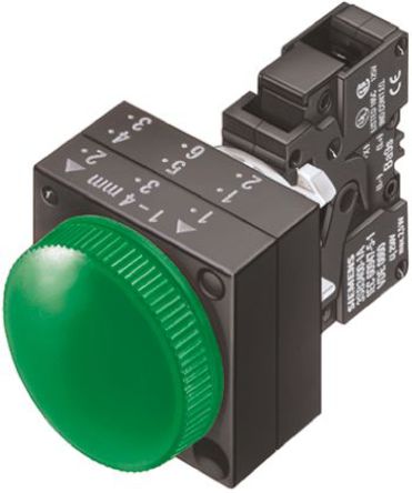 Siemens - 3SB3248-6AA40 - Siemens Gɫ LED ָʾ 3SB3248-6AA40, 22.3mmֱ, IP66		