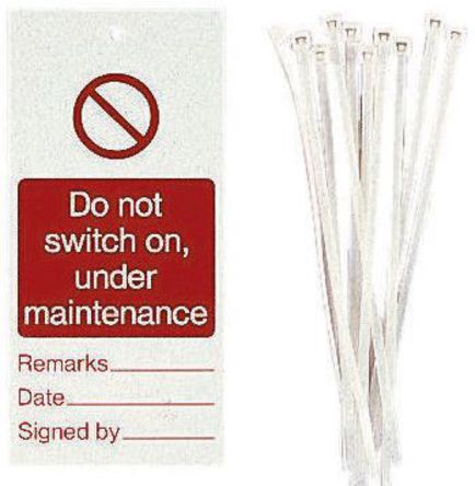 RS Pro - 7824547 - RS Pro 7824547 10Ƭ 'Do Not Switch On, Under Maintenance (Ո_ھS)' PP ]i˺, 158 x 75mm		