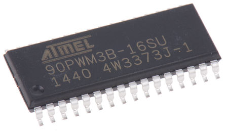 Atmel - AT90PWM3B-16SU - Atmel AT90 ϵ 8 bit AVR MCU AT90PWM3B-16SU, 16MHz, 512 B8 kB ROM W, 512 B RAM, SOIC-32		