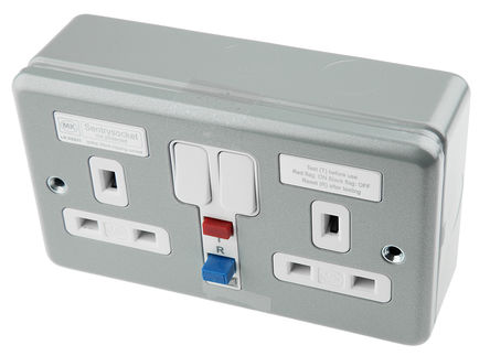 MK - K6231 ALM - MK Metalclad ϵ BS ˜ 13A ɫ  RCD  K6231 ALM, N_P, 2M 30mA,  146mm  86mm, 250V ac		