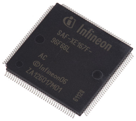 Infineon - SAF-XE167F-96F66L AC - XE166 ϵ Infineon 16 bit, 32 bit bit C166S V2 MCU SAF-XE167F-96F66L AC, 66MHz, 768 kB ROM W, 82 kB RAM, LQFP-144		