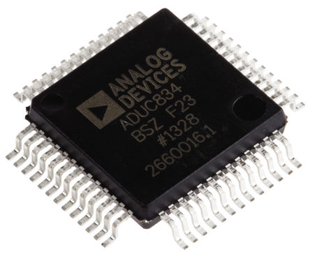 Analog Devices - ADUC834BSZ - Analog Devices ADuC8 ϵ 8 bit 8052 MCU ADUC834BSZ, 12.58MHz, 4 kB62 kB ROM W, 2.25 kB RAM, MQFP-52		