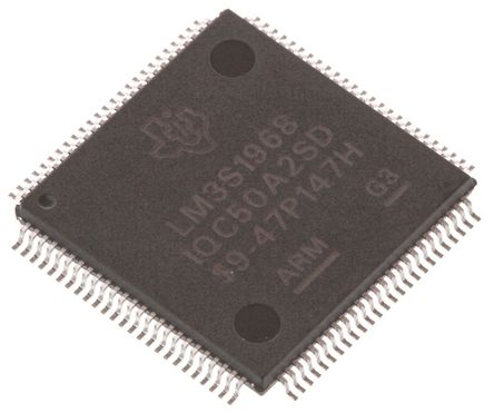 Texas Instruments - LM3S1968-IQC50-A2 - Texas Instruments Stellaris ϵ 32 bit ARM Cortex M3 MCU LM3S1968-IQC50-A2, 50MHz, 256 kB ROM W, 64 kB RAM, LQFP-100		