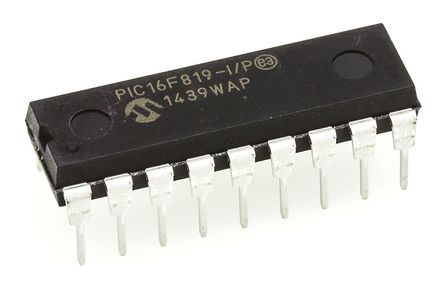 Microchip - PIC16F819-I/P - Microchip PIC16F ϵ 8 bit PIC MCU PIC16F819-I/P, 20MHz, 256 B3584 B ROM W, 256 B RAM, PDIP-18		