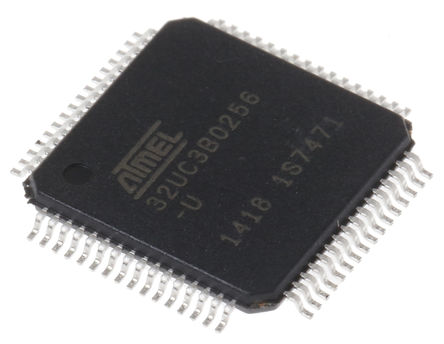 Atmel - AT32UC3B0256-A2UT - Atmel AT32 ϵ 32 bit AVR MCU AT32UC3B0256-A2UT, 60MHz, 256 kB ROM W, 32 kB RAM, 1xUSB, TQFP-64		