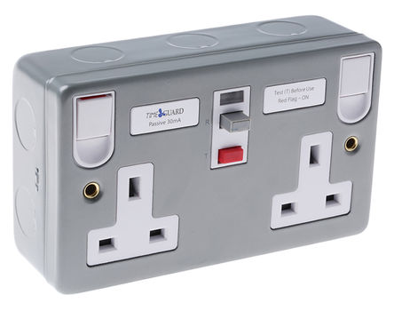 Theben / Timeguard - TFP08ML - Theben / Timeguard Tripfast ϵ BS ˜ 13A yɫ  RCD  TFP08ML, N_P, 2M 30mA,  147mm  87mm, 230V ac		