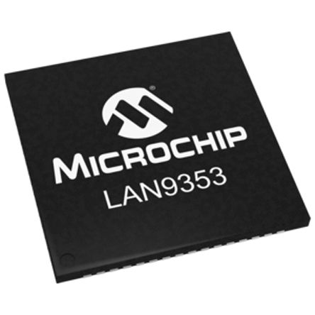 Microchip - LAN9353/ML - Microchip LAN9353/ML 10 Mbps, 100 Mbps ̫W(wng)_P(gun)·, MII/RMII/Turbo MII, 1.8  3.3 V, 64_ QFNb		