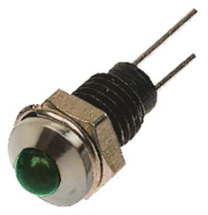 Bulgin - DX1118/GN - Bulgin DX1118/GN 4 mm ͹ Gɫ LED ָʾ, Ӷ, 6.1mmb׳ߴ, 2.1 V		