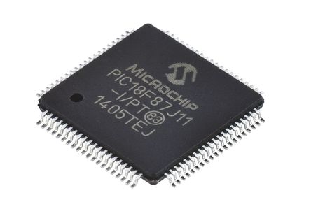 Microchip - PIC18F87J11-I/PT - Microchip PIC18F ϵ 8 bit PIC MCU PIC18F87J11-I/PT, 48MHz, 128 kB ROM W, 3904 B RAM, TQFP-80		