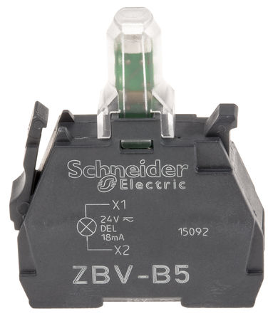 Schneider Electric - ZBVB5 - Schneider Electric XB4 XB5 ϵ K ZBVB5, 24 V, Sɫ LED, ᔽӶ		