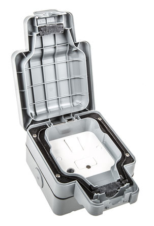 MK - K56410GRY - MK ɫ 13A, O_P 氲b IP66 ۔BӆԪ K56410GRY, 157 x 110 x 89mm		