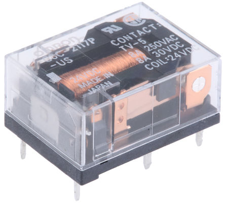 Omron - G6C2117PUS24DC - Omron G6C2117PUS24DC εpS PCB b ]i^, 8 A, 24V dc		