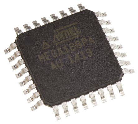 Atmel - ATMEGA168PA-AU - Atmel ATmega ϵ 8 bit AVR MCU ATMEGA168PA-AU, 20MHz, 16 kB512 B ROM W, 1 kB RAM, TQFP-32		
