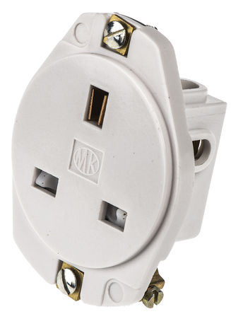 MK - K735 WHI - MK Panel Mount ϵ IP2XD 1M MK ɫ ؼȩ G  - Ӣʽ Դ K735 WHI, 13A, 230V ac		