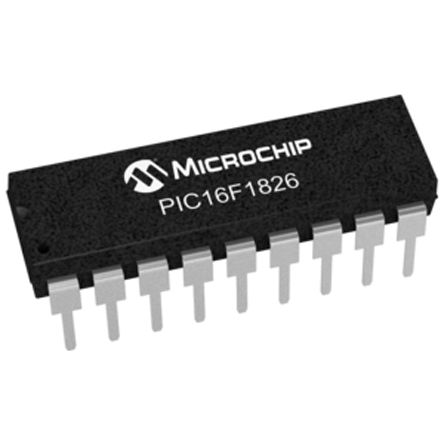 Microchip - PIC16F1826-E/P - Microchip PIC16F ϵ 8 bit PIC MCU PIC16F1826-E/P, 32MHz, 3.5 kB ROM W, 256 B RAM, PDIP-18		