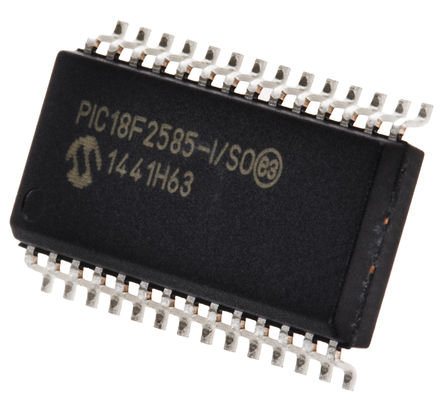 Microchip - PIC18F2585-I/SO - Microchip PIC18F ϵ 8 bit PIC MCU PIC18F2585-I/SO, 40MHz, 48 kB1024 B ROM W, 3328 B RAM, SOIC-28		