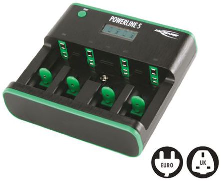 Ansmann - 5207463-UK - Ansmann 5207463-UK 1 (9V)/4 (AA)/4 (AAA)/4 (C)/4 (D) Powerline 5 LCD k/懚늳 늳س, W/Ӣ^		